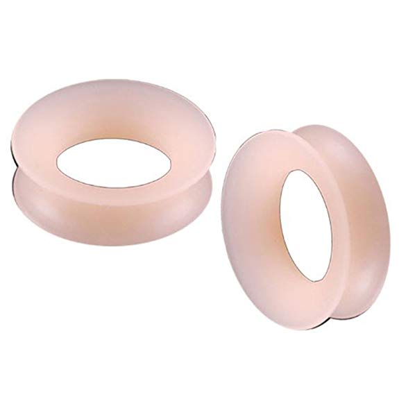 bodyjewellery ear tunnels kit double flare gauge set 1 3/16 30mm Skin Silicone Flesh Large Plugs AECC Stretching Piercing SI04 2Pcs