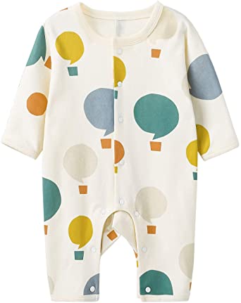 pureborn Baby Boy Romper Jumpsuit Long Sleeve Cotton One-Piece Coveralls