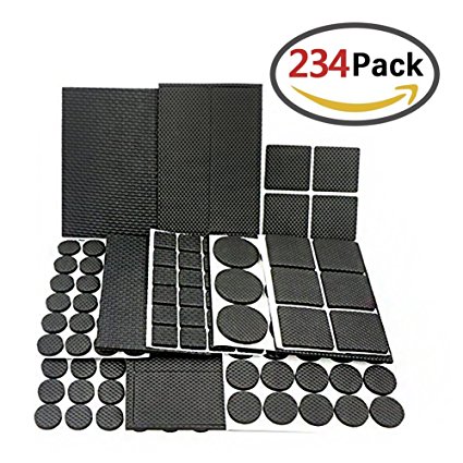 Homder 234 PCS Lightweight Reduced Non Slip Furniture Pads Heavy Duty Adhesive-Best Chair Leg Covers Feet ALL SIZES - Protect Your Hardwood & Laminate Flooring