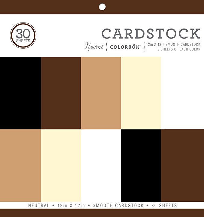 ColorBok 61198B Neutral Cardstock Paper Pad Smooth Cardstock Paper Pad, 12" x 12"