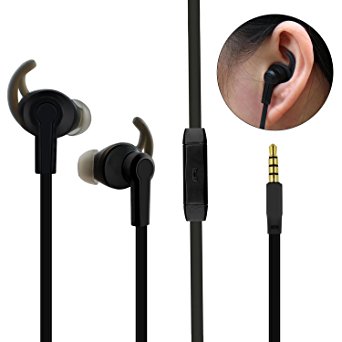 Sport Ear phones In-ear Earbuds with Stereo Mic Running Headphones Noise Cancelling Earbuds for iPhone Sony LG Samsung with Carry Case