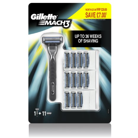 Gillette Mach3 Men's Razor and 11 Razor Blades