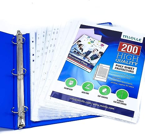 Miolle Sheet Protectors - Non Glare - Acid Free - 8.5x11-1000 Pack