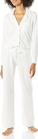 Amazon Essentials Women's Cotton Modal Long-Sleeve Shirt and Full-Length Bottom Pajama Set