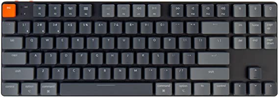 Keychron K1 SE, 87 Keys Ultra-Slim Wireless Bluetooth/USB Wired Mechanical Keyboard with RGB LED Backlit, Hot Swappable Low-Profile Gateron Mechanical Red Switch Compatible with Mac Windows