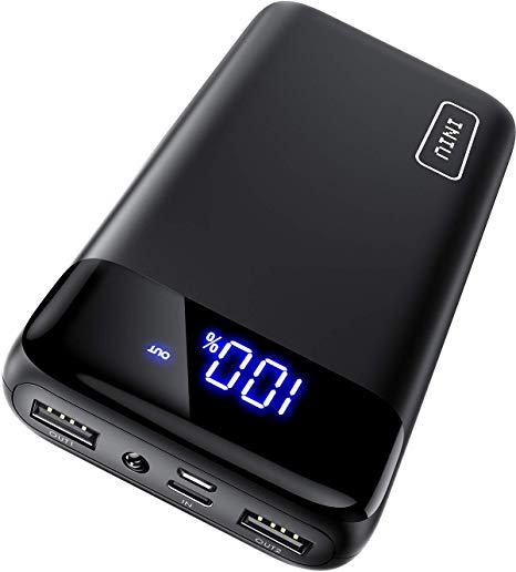 INIU Portable Charger, LED Display 20000mAh Power Bank with Type C & Micro USB Input, Dual 3A High-speed Output Battery Pack with Flashlight Compatible with iPhone 11 XS X 8 Samsung Galaxy S10 Note 10 iPad etc.