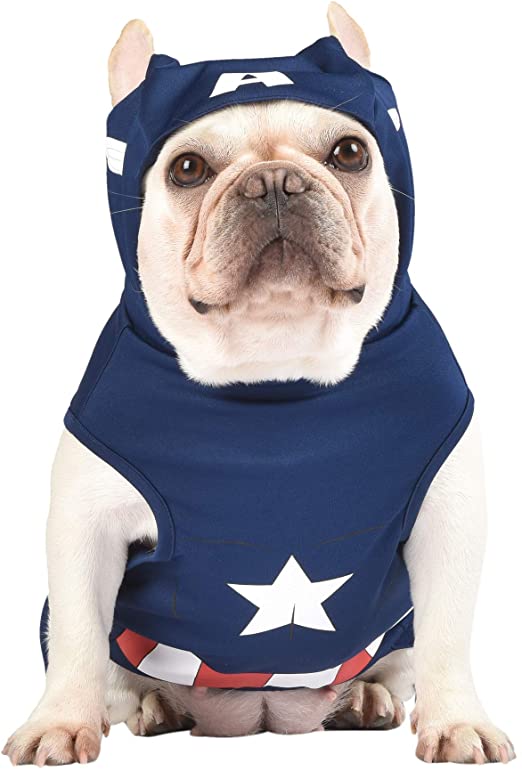 Marvel Legends Captain America Dog Costume Marvel, Superhero Costume for Dogs - Captain America Costume, Dog Halloween Costumes, Marvel Dog Costume, Dog Marvel Halloween Costume, Superhero Dog Costume