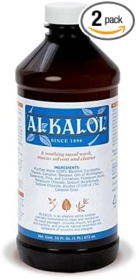 Alkalol Liquid 16 Oz - Nasal Wash - Pack of 2