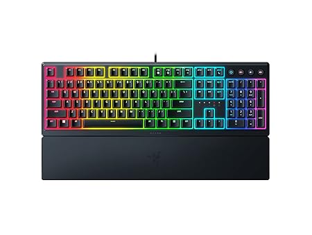 Razer Ornata V3 Gaming Keyboard: Low-Profile Keys - Mecha-Membrane Switches - 10-Zone RGB Lighting - Spill-Resistant - Magnetic Wrist Wrest - Classic Black - Rz03-04460100-R3M1