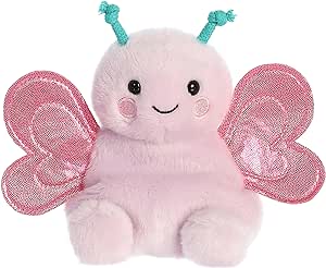 Aurora® Adorable Palm Pals™ Petunia Butterfly™ Stuffed Animal - Pocket-Sized Play - Collectable Fun - Pink 5 Inches