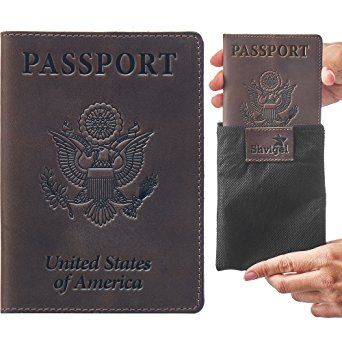 Shvigel Leather Passport Cover - Holder - for Men & Women - Passport Case