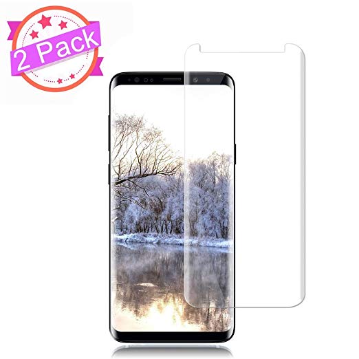 [2 Pack] Galaxy S9 Screen Protector 9H Hardness/Anti-Scratch/Anti-fingerprint/Anti-Bubble/3D Curved/High Definition/Ultra Clear Tempered BBInfinite Glass Screen Protector Compatible Samsung Galaxy S9