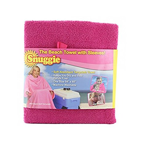 Snuggie Terrycloth Beach Towel in Pink