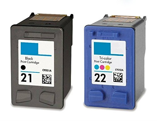 HouseOfToners Remanufactured Ink Cartridge Replacement for HP 21 & 22 (1 Black & 1 Color, 2-Pack)