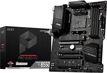 MSI PRO B550-VC ProSeries Motherboard (AMD AM4, DDR4, PCIe 4.0, SATA 6Gb/s, M.2, USB 3.2 Gen 2, HDMI/DP, ATX)