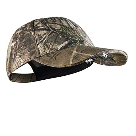 POWERCAP CAMO & Blaze LED Hat 25/10 Ultra-Bright Hands Free Lighted Battery Powered Headlamp – Structured