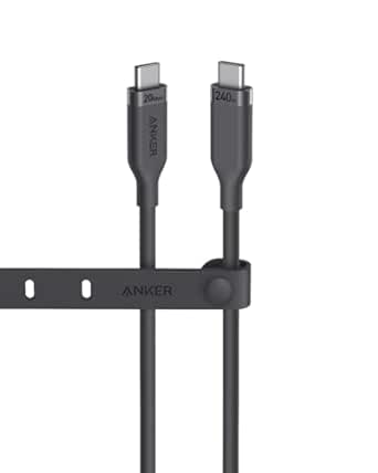 Anker USB 4 Gen 2 Cable, 20 Gbps Data Transfer, 4K HD Display, 3 ft Bio-Based 240W Charging USB C to USB C Cable, For iPhone 15/15 Pro/15 Pro Max/15 Plus, USB-C Laptops, Hubs, Docks, and More