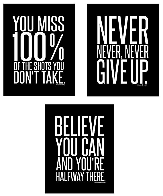 Motivational Inspirational Famous Quotes Teen Boy Girl Sports Wall Art Posters Decorative Prints Black White Workout Fitness Wall Decor Home Office Business Classroom Dorm Gym Entrepreneur (8 x 10)