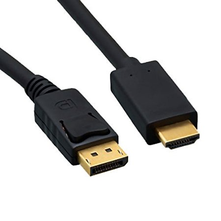 C&E CNE46096 6-Feet/2M High Quality Black Display Port Male to HDMI Cable Male