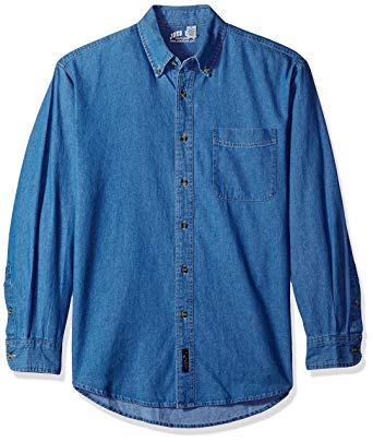 Men's Long Sleeve Denim Shirts in Sizes XS-6XL