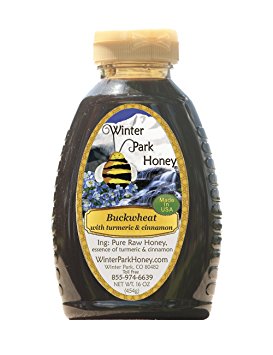 Buckwheat Honey with Cinnamon and Turmeric (Pure Natural Raw Honey) 16 Oz