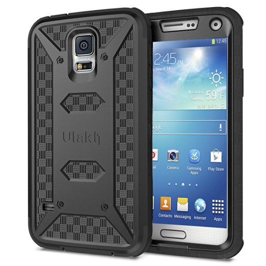 ULAK Galaxy S5 Case [KNOX Armor] Heavy Duty Four Corners Protection Cover Heavy Duty Case for Samsung Galaxy S5 (2014) -Black