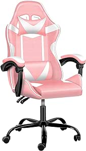 YSSOA Pink Gaming Chair, Big and Tall Gamer Chair, Racing Style Adjustable Swivel Office Chair, Ergonomic Video Game Chairs with Headrest and Lumbar Support