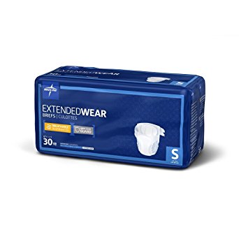 Medline MTB80200 High Performance Absorbency Adult Extended Wear and Overnight Briefs, Size Small (Pack of 120)