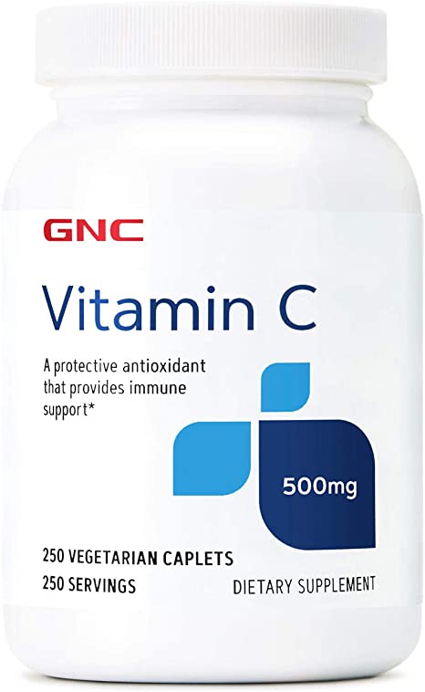 GNC Vitamin C 500mg, 250 Caplets, Provides Immune Support