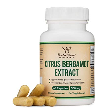 Citrus Bergamot 500mg (Patented Vegan, Clinically Tested Bergamonte Formula) Non-GMO, Made in The USA, 60 Capsules by Double Wood Supplements