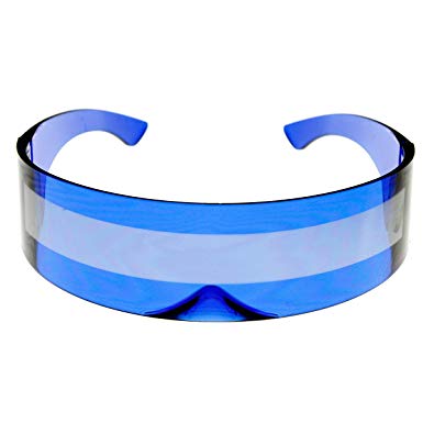 zeroUV - 80s Futuristic Cyclops Cyberpunk Visor Sunglasses with Semi Translucent Mirrored Lens