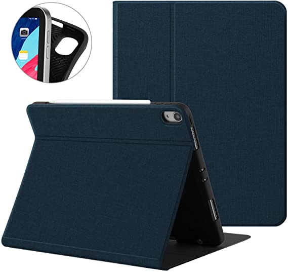 Ayotu Lightweight Case for iPad Pro 11'' 2018(Old Model) - [Support Apple Pencil Pair & Charging],Book Cover Design,Multi-Angle Stand,Auto Sleep/Wake,Soft TPU Back Cover for iPad Pro 11 Inch,Blue