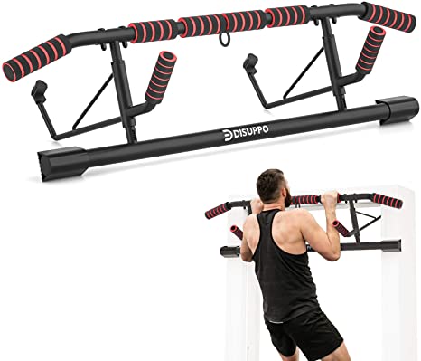 DISUPPO Pull Up Bar for Doorway, Chin Up Bar No Screws, Home Gym Exercise Bar for Muscle Training, Workout Equipment for fitness