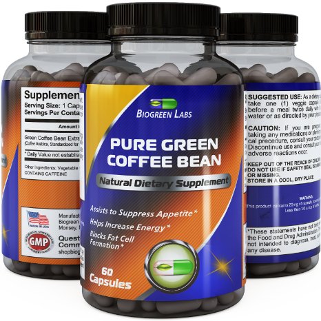 Best Pure Green Coffee Bean Extract 9679 Extra Strength Formula for Women and Men 9679 Highest Grade and Quality Supplement 9679 800 Mg Weight Loss Dosage - Guaranteed By Biogreen Labs