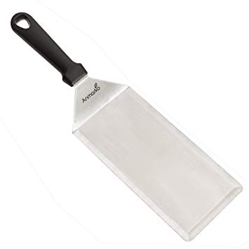 Stainless Steel Metal Griddle Spatula - Griddle Accessories Hamburger Turner Scraper Pancake Flipper - Great for BBQ Grill and Flat Top Griddle - Commercial Grade