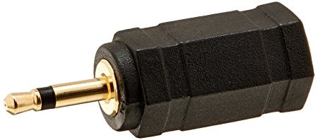 Monoprice 107122 2.5mm Mono Plug to 3.5mm Stereo Jack Adaptor, Gold Plated