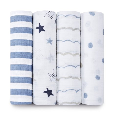 aden  anais Classic Muslin Swaddling Blankets 4-pack - Rock Star - One Size - 4 pk