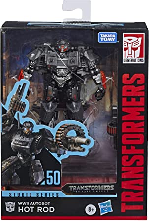 Transformers Toys Studio Series 50 Deluxe The Last Knight Movie WWII Autobot Hot Rod Action Figure - Ages 8 & Up, 4.5"