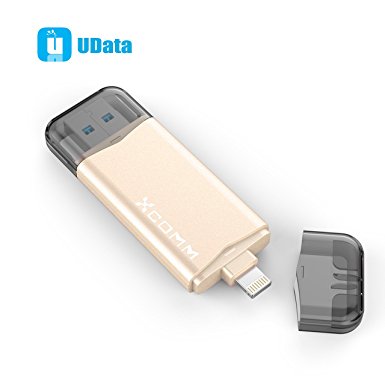 Xcomm iPhone USB Flash Drive 32GB with Lightning Connector and USB 3.0 For iPhones, iPads & Computers (Gold/32GB)