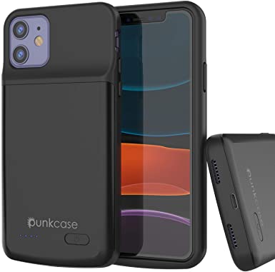 PunkJuice iPhone 11 Battery Case, 5000mAH Fast Charging Power Bank W/Screen Protector | IntelSwitch | Slim, Secure and Reliable Compatible with Apple iPhone 11 (6.1") [Black]