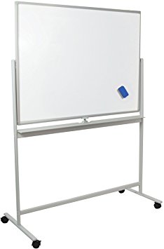 VIVO Mobile Dry Erase Board 48" x 32" Double Sided Magnetic Whiteboard Aluminum Frame Rolling Stand (CART-WB48S)