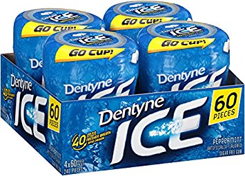 Dentyne Ice Sugar-Free Gum (Peppermint, 60 Piece, Pack of 4)