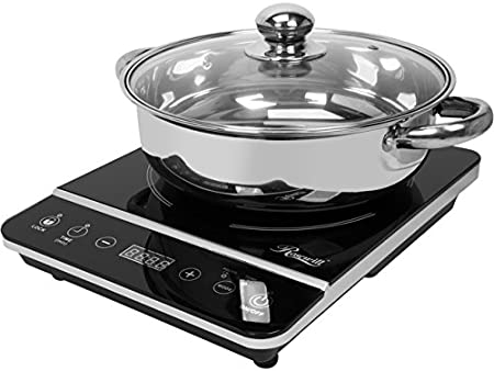 Rosewill Induction Cooker 1800 Watt, Induction Cooktop, Electric Burner with Stainless Steel Pot 10" 3.5 QT 18-8, RHAI-13001