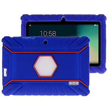Turpro Rugged Defender Armor Shockproof Anti-Slip Kids' Silicone Cover for Select 7-Inch Tablets - Dark Blue