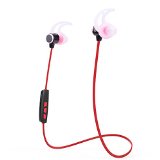 Basstyle TB-1019CF Hot Selling 2016 Newest Bluetooth Earphone Headset for Sports with Super Comfortable Ear Tips Never Fall Out Red