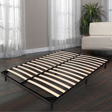 Homdox Platform Bed Frames Wood Slats Bed Foundation Mattress Frame Box Spring Replacements (Queen Size)