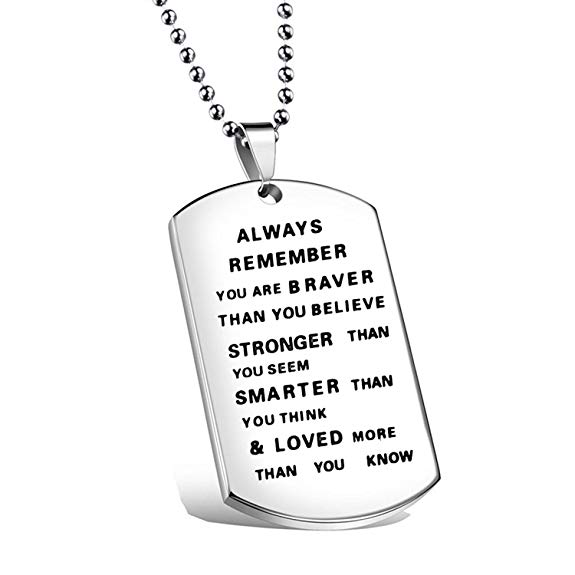 Hand Stamped Quote Words Dog Tag Pendant Necklace Keychain for Ourselves Families and Friends
