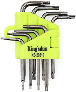 Kingsdun Small Torx Screwdriver Set with T5 T6 T7 T8 T9 T10 T15 T20 Security Driver Bits for MacBook/Xbox one/Xbox/Controller/PS3/PS4/HDD/Computer Repair