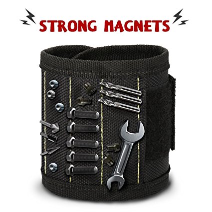 Magnetic wristband,CAMTOA Durable Multi-purpose Magnetic Wristband with Strong Magnets for Holding Screws Nails Drill Bits and Tools Handy While Working &The Best Tool Gift for DIY Handyman Men Women