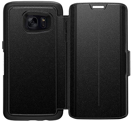 OtterBox Strada Series Leather Wallet Case for Samsung Galaxy S7 Edge - Non-Retail Packaging - Onyx